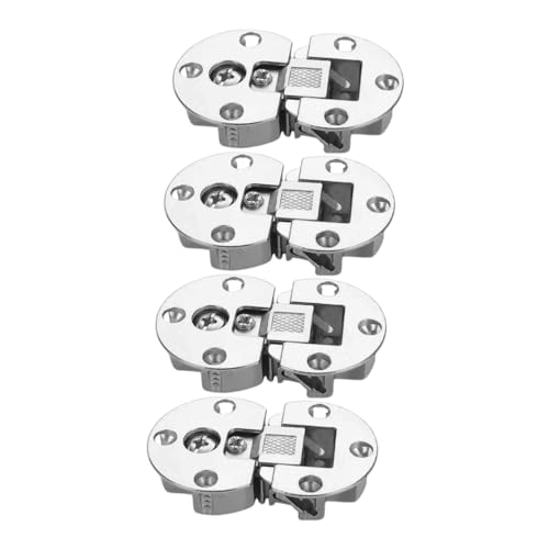 BESTYASH 4 Stück Verstellbare Klapp Scharnier für Küchen und Möbel Türen Bündige Verdeckte Montage Geräuschloser Lauf Platzsparender Klappmechanismus Großer Silberner Modernes Design von BESTYASH