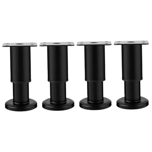 BESTYASH 4Stücke Höhenverstellbare Möbelbeine Praktische Tischbeine für Möbel mit Höhe Schwarze Designmöbelbeine für Schreibtisch Bett von BESTYASH
