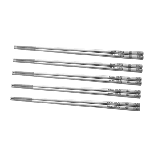 BESTYASH 5 Paare Edelstahl Essstäbchen Rutschfest Leicht Wiederverwendbar Quadratisches Design Langlebig Spülmaschinenfest Komfortabel für Zuhause und Sushi Genuss BESTYASH 5 Paare Edelstahl Essstäbchen Rutschfest Leicht Wiederverwendbar Quadratisches Design Langlebig Spülmaschinenfest Komfortabel für Zuhause und Sushi Genuss von BESTYASH