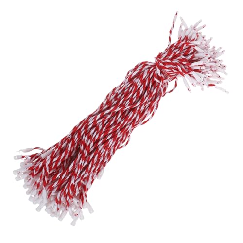 BESTYASH 500 Stück Baumwollseil mit Snap Lock Verschlüssen Robuste Hänger für Weihnachtsbaum und Festliche Dekoration Drinnen und Draußen von BESTYASH