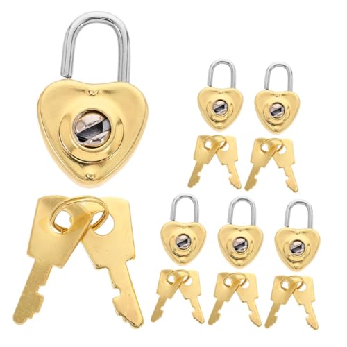 BESTYASH 6 Sätze Mini Herz vorhängeschloss mit Schlüssel Kleines Robustes für Tagebücher Schmuckschatullen Rucksäcke und Boxen Charmantes Herz design Kompakt und Vielseitig Einsetzbar von BESTYASH