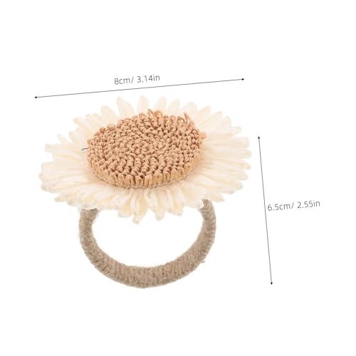 BESTYASH 6 Stück Blumen-serviettenringe Groß Gewebt mit Gänseblümchen Motiv Ländlich Rustikal Serviettenhalter für Herbst Tischdeko Festliche Esszimmer Dekoration von BESTYASH