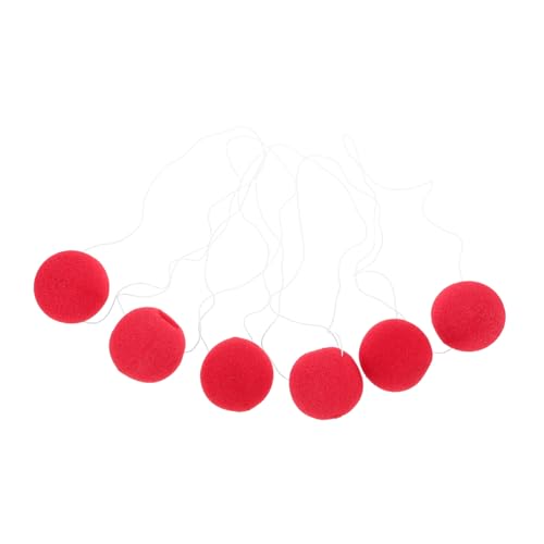BESTYASH 6 Stück Rote Clownnase aus Weichem Schwamm Wiederverwendbares Kostümzubehör für Halloween Karneval und Cosplay Komfortabel und Vielseitig Einsetzbar für Party und Theater von BESTYASH