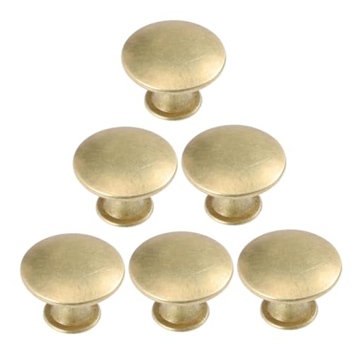 BESTYASH 6 Stück Runde Antike Schubladengriffe Goldene Möbelknöpfe für Schranktüren Vintage Design Ergonomisch Vielseitig Einsetzbar für Küchenschränke und Kommoden von BESTYASH