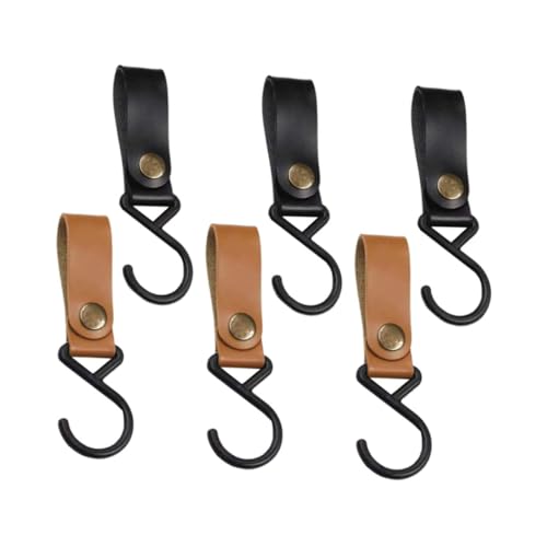 BESTYASH 6 Stück Teiliges Camping Haken aus Dickem PU Langlebige Kleiderhaken und Wäscheleinenhaken für Outdoor Multifunktional für Kleidung Kochgeschirr Taschen für Reisen und Camping von BESTYASH