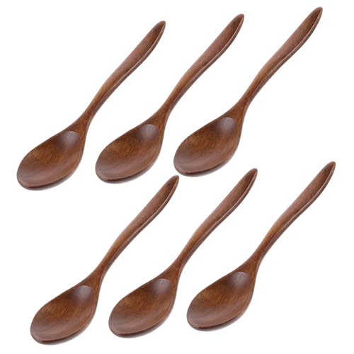 BESTYASH 6 Stück Teiliges Japanische Holzlöffel für Honig Rühren und Mischen Glatte Oberfläche Ergonomischer Griff Langlebige Küchenhelfer für Haushalt und Alltag von BESTYASH