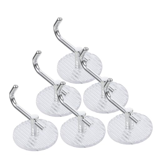 BESTYASH 6 Stück Teiliges Selbstklebendes Wandhaken Haftung Vielseitig als Handtuchhalter Schlüssel und Taschenhaken Transparent Silberfarben ohne Bohren für Bad Schlafzimmer und Flur von BESTYASH