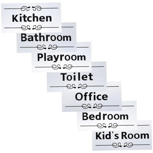 BESTYASH 7 Stück Selbstklebende Teiliges Wandtattoo mit Raumbezeichnungen Küche Spielzimmer Kinderzimmer Toilette Büro Bad Schlafzimmer Vielseitig für Glatte Wände Fliesen Fenster BESTYASH 7 Stück Selbstklebende Teiliges Wandtattoo mit Raumbezeichnungen Küche Spielzimmer Kinderzimmer Toilette Büro Bad Schlafzimmer Vielseitig für Glatte Wände Fliesen Fenster von BESTYASH