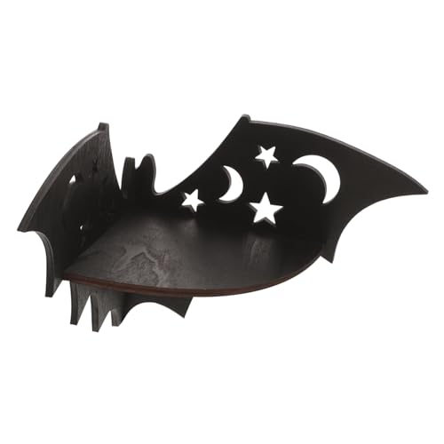 BESTYASH Bat Förmiges Kleines Eckregal aus Holz Wandmontiertes Dekoratives Wandregal im Spinnennetz Design Schwebendes Displayregal für Schlafzimmer Vielseitiges Aufbewahrungs und von BESTYASH