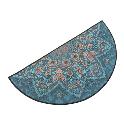 BESTYASH Bohemian Halbmond Fußmatte Waschbare Badematte Wasserabsorbierende Schmutzfangmatte für Wohnzimmer und Badezimmer rutschfest und Pflegeleicht von BESTYASH