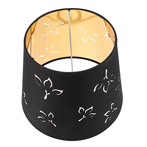 BESTYASH Dekorativer Stofflampenschirm Hohlblumen Design für Stehlampe und Tischlampe Handgefertigte Schwarze Lampenabdeckung für Gemütliche Wohnräume von BESTYASH