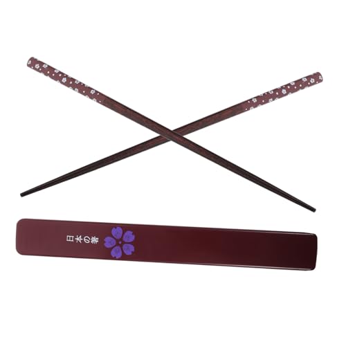 BESTYASH Delikate Holz Essstäbchen Wiederverwendbar Rutschfest Polierte Oberfläche Stilvolles Japanisches Design Rote Kirschblüte Haushaltstauglich Geschenkbox BESTYASH Delikate Holz Essstäbchen Wiederverwendbar Rutschfest Polierte Oberfläche Stilvolles Japanisches Design Rote Kirschblüte Haushaltstauglich Geschenkbox von BESTYASH
