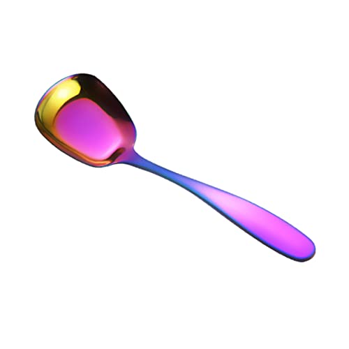 BESTYASH Dessertlöffel Bunten Farben Großes Tableware Besteck für Pudding Cremes und Süßspeisen Langlebig und für Esstisch von BESTYASH
