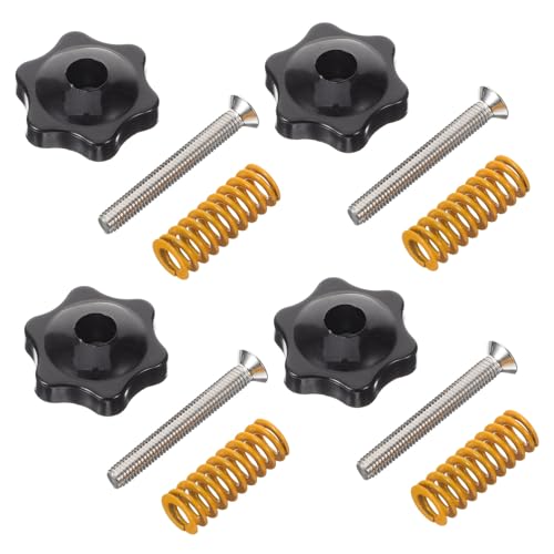 BESTYASH Drucker Nivellierschrauben Aluminium Stabiler Hot Bed Leveling Muttern mit Gelber Feder für Präzise Druckbettjustierung Ender Kompatibel von BESTYASH