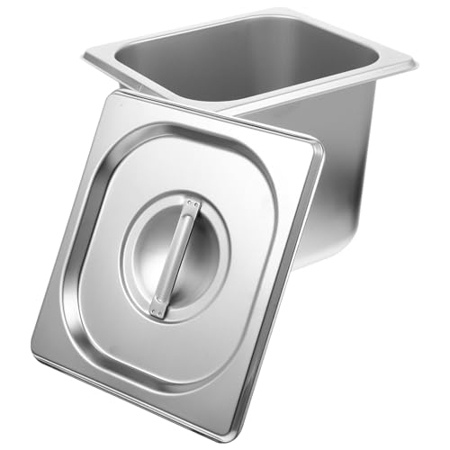 BESTYASH Edelstahl Buffetbehälter mit Deckel Rechteckige Gn behälter Rostfrei Langlebig Leicht zu Reinigen Speisenwärmer für Catering Partys und Restaurantgebrauch von BESTYASH