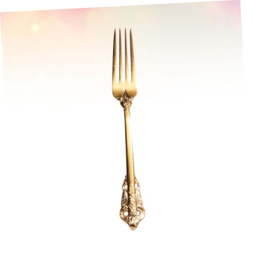 BESTYASH Edelstahl Dinner Fork mit Klassischer Prägung Goldfarbene Hauptspeisegabel aus Rostfreiem Stahl Servierfertig für Zuhause Restaurant und Büro Spülmaschinengeeignet BESTYASH Edelstahl Dinner Fork mit Klassischer Prägung Goldfarbene Hauptspeisegabel aus Rostfreiem Stahl Servierfertig für Zuhause Restaurant und Büro Spülmaschinengeeignet von BESTYASH
