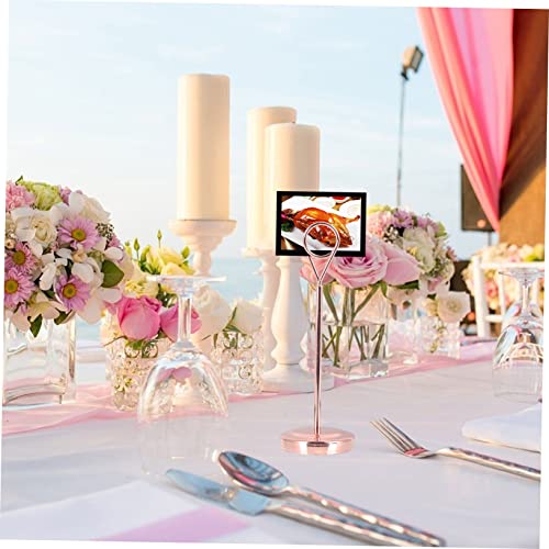 BESTYASH Edelstahl Tischkartenhalter mit Stabilem Rundem Sockel Großer Platzkartenhalter für Restaurant Hotel Buffet Robuster Menükarten und Tischnummernständer in Elegantem Roségold BESTYASH Edelstahl Tischkartenhalter mit Stabilem Rundem Sockel Großer Platzkartenhalter für Restaurant Hotel Buffet Robuster Menükarten und Tischnummernständer in Elegantem Roségold von BESTYASH
