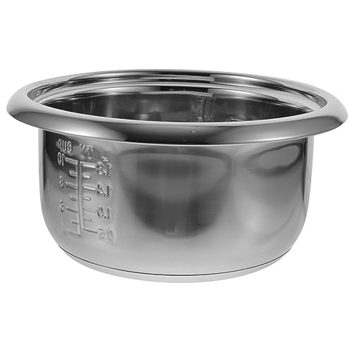 BESTYASH Elektrischer Topf Zum Kochen Reiskocher Topfersatz Tiger Reiskocher Antihaft Reiskocher Topf Reiskocher Zubehör Topf Innentopf Ersatz Cuckoo Edelstahl Silber von BESTYASH