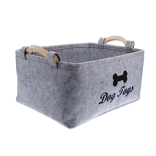 BESTYASH Faltbare Filz Aufbewahrungsbox mit Holzgriff Geräumiger Pet Organizer für Hundespielzeug Decken und Futter Vielseitiger Spielzeugbehälter für Haustiere und Modernes Graues Design BESTYASH Faltbare Filz Aufbewahrungsbox mit Holzgriff Geräumiger Pet Organizer für Hundespielzeug Decken und Futter Vielseitiger Spielzeugbehälter für Haustiere und Modernes Graues Design von BESTYASH