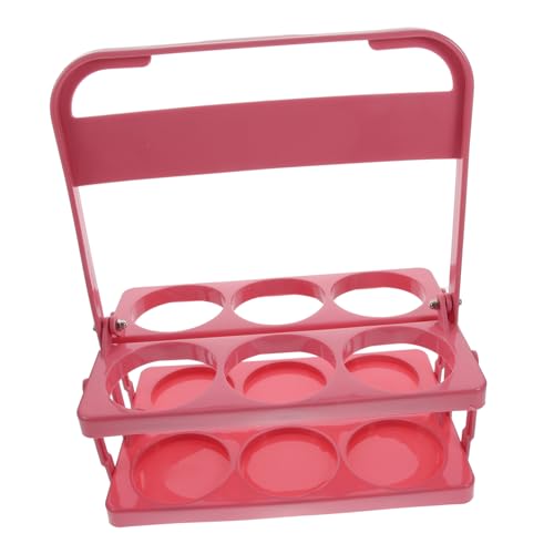 BESTYASH Faltbarer Bierflaschen Träger Flaschen Tragbar Robust Wiederverwendbar Outdoor Barbecue Flaschenkorb Rosa Leicht Praktisch Für Grill Ktv Party von BESTYASH