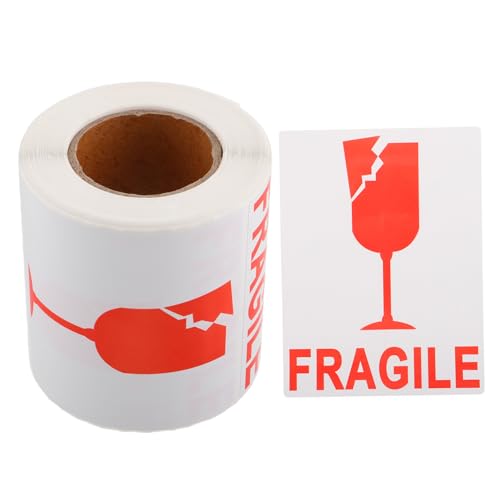 BESTYASH Fragile Verpackungsaufkleber Selbstklebend Rot Dauerhaft Haftend Warnetiketten für Kartons Umzugskartons Koffer Versandpakete Sichere Handhabung von BESTYASH