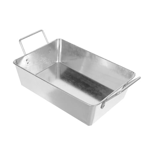 BESTYASH Fried Chicken Teller mit Doppelgriff Quadratisches Metall serviertablett für Pommes Snacks Dessert Hitzebeständig und Praktisch für Zuhause Restaurant Hotel BESTYASH Fried Chicken Teller mit Doppelgriff Quadratisches Metall serviertablett für Pommes Snacks Dessert Hitzebeständig und Praktisch für Zuhause Restaurant Hotel von BESTYASH