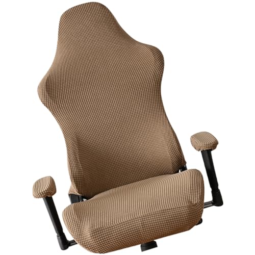 BESTYASH Gaming Stuhlbezug Abnehmbarer Waschbarer Husse Für Computer-stühle Mit Elastischem Design Schützt Vor Schmutz Und Abnutzung Zuhause Und Büros Hellbraun von BESTYASH