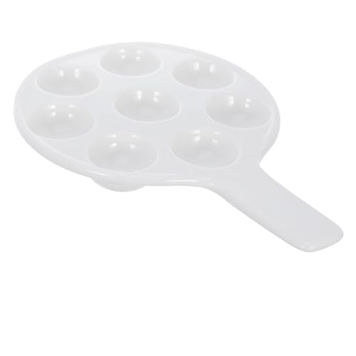 BESTYASH Große Weiße Escargot Backform aus Hochwertiger Keramik mit Ergonomischem Griff Hitzebeständig Spülmaschinengeeignet Rutschfeste Schneckenpfanne für Restaurant und Zuhause von BESTYASH