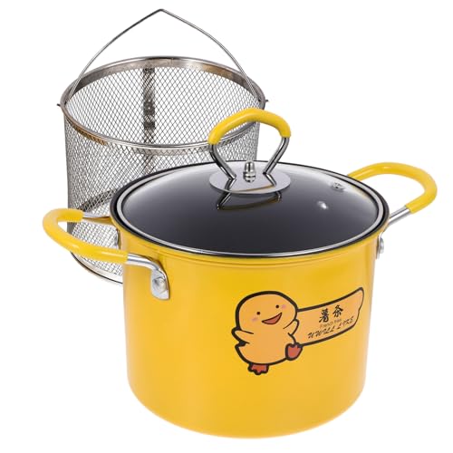 BESTYASH Großer Frittiertopf mit Antihaftbeschichtung und Ergonomischem Rutschfestem Griff Multifunktionalem Frittierkorb für Sicheres und Fettarmes Frittieren Heimischen Küche von BESTYASH