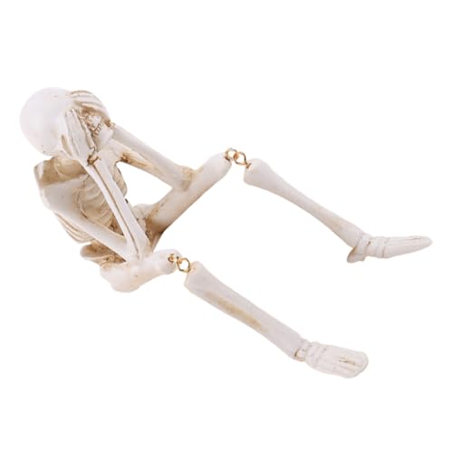 BESTYASH Halloween Resin Skelett Figurine Tischdeko Harz Kunsthandwerk Kleine Desktop Deko für Büro Wohnzimmer von BESTYASH