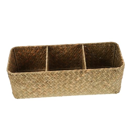 BESTYASH Handgewebte Aufbewahrungsbox mit Drei Fächern Dekorativer Organizer für Kosmetik Multifunktional und für Bad und Schlafzimmer BESTYASH Handgewebte Aufbewahrungsbox mit Drei Fächern Dekorativer Organizer für Kosmetik Multifunktional und für Bad und Schlafzimmer von BESTYASH