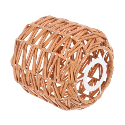 BESTYASH Handgewebter Faux rattan Lampenschirm Rustikaler Boho Pendelleuchtenschirm mit Vintage Japanischem Stil Weiche Lichtdiffusion Bauernhaus Glühbirnenschutz Dekorative Deckenleuchte von BESTYASH