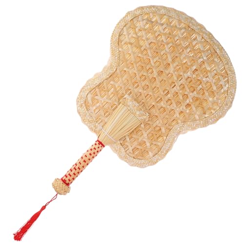 BESTYASH Handgewebter Vintage Handfächer aus Natürlichem Weizenstroh Handgefertigt Robust und Leicht Tragbar für Unterwegs Dekorativer Manueller Sommerfächer für Innen und Außengebrauch von BESTYASH