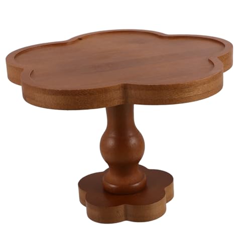 BESTYASH Holz-serviertablett mit Hohem Fuß Blütenform Unregelmäßiges Design Stilvolles Schmuck Duftkerzen-display für Schlüssel Ringe und Dekoration von BESTYASH