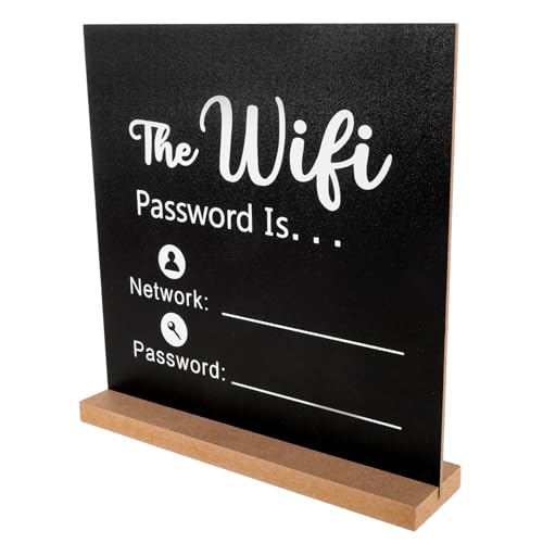 BESTYASH Holzschild Wifi Passwortschild mit Holzsockel Freistehendes Wifi Passwort Display für Zuhause und Hotel Dekoratives Glattes Holz wlan schild Praktische Tafel für Gästezimmer und von BESTYASH