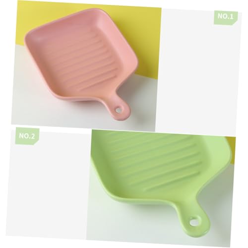 BESTYASH Keramik Backblech mit Griff Einfache Stil Backform Hitzebeständig Spülmaschinenfest Mikrowellengeeignet Multifunktional als Ofen und Servierplatte Rosa für Küche und Restaurant von BESTYASH
