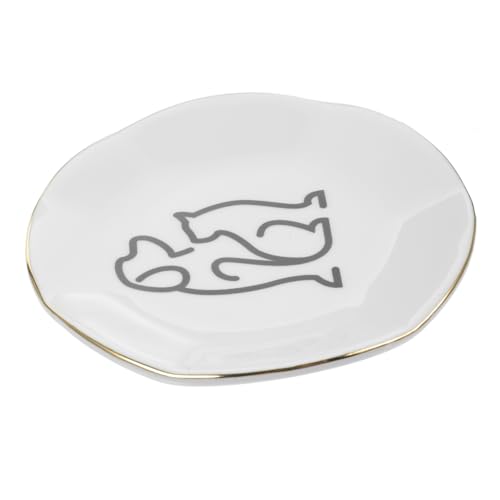 BESTYASH Keramik Schmucktablett mit Tiermuster Dickes Dekoratives Schmucktablett für Ringe und Ohrringe Robustes Schmuckablage Tablett für Wohn und Schlafzimmer Stilvolles Deko Tablett von BESTYASH