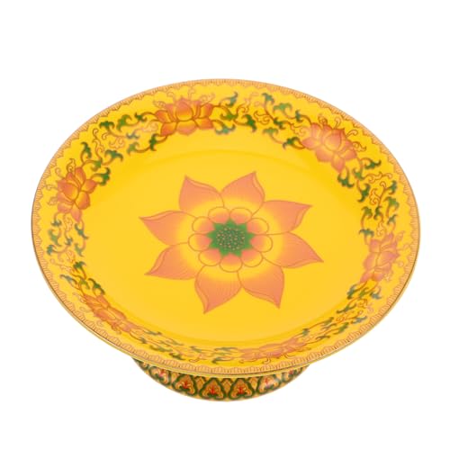 BESTYASH Keramik Servierplatte Lotusdesign Langlebiges Obst und Desserttablett für Tempelgaben Vielseitig als Snack und Salatteller Dekoratives Haushalts und Altar Tablett von BESTYASH