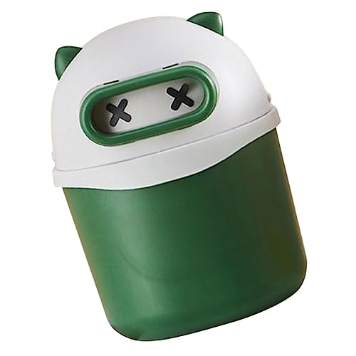 BESTYASH Kleiner Desktop Mülleimer mit Deckel Niedlicher Panda Design Abfalleimer für Büro Bad und Schreibtisch Kompakt und Geruchsdicht Platzsparender Papierkorb für Schreibtisch und von BESTYASH
