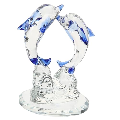 BESTYASH Kristall Delphin Figur Deko Tier Ornament Schreibtisch Dekoration Meeres Skulptur von BESTYASH