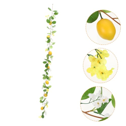 BESTYASH Künstliche Zitronengirlande mit Realistischen Grünen Blättern Langlebige Sommer haustürdeko für Innen und Außen Pflegeleicht Natürliche Optik für Zimmer Balkon und Garten von BESTYASH
