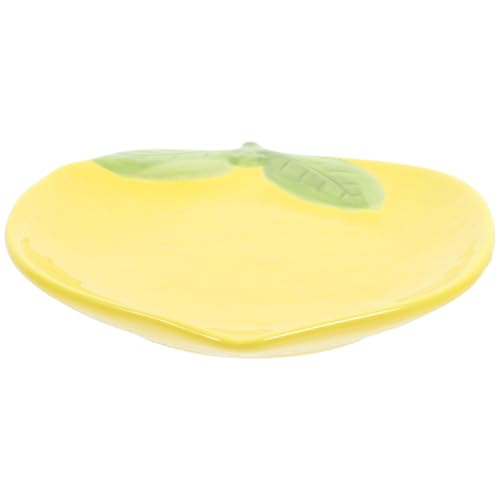 BESTYASH Lemonförmiger Keramikteller Stilvolles Geschirr für Desserts und Obst Leicht zu Reinigendes Design für Alltag Hochwertige Verarbeitung für Angenehme Handhabung Ergänzung für von BESTYASH