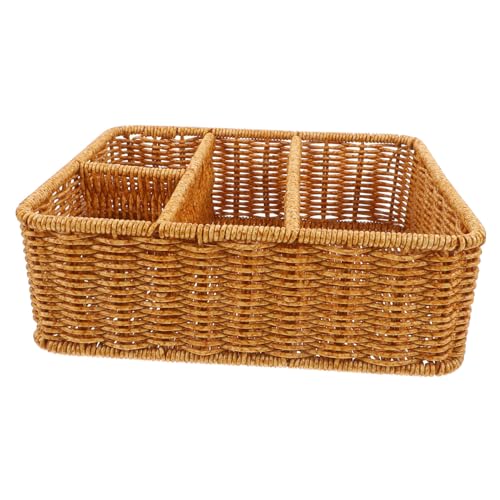 BESTYASH Mehrfachfach Aufbewahrungskorb aus Geflochtenes Design Großer Kapazität für Kosmetik Schmuck Hautpflege und Kleinteile Vielseitiger Organizer für Wohnzimmer Küche Büro BESTYASH Mehrfachfach Aufbewahrungskorb aus Geflochtenes Design Großer Kapazität für Kosmetik Schmuck Hautpflege und Kleinteile Vielseitiger Organizer für Wohnzimmer Küche Büro von BESTYASH