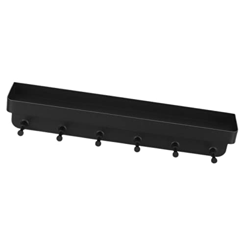 BESTYASH Metallischer Wand Schlüsselhalter mit Ablage Dekorativer Schlüsselorganizer für Eingangsbereich Vielseitig Einsetzbar Selbstklebendem Design Schwarz von BESTYASH