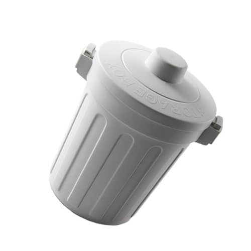 BESTYASH Mini Desktop Abfalleimer aus Robustem PP Kunststoff mit Klappdeckel Kompakt für Schreibtisch Wohnzimmer und Küche Praktischer Kleiner Müllbehälter Hellgrau von BESTYASH