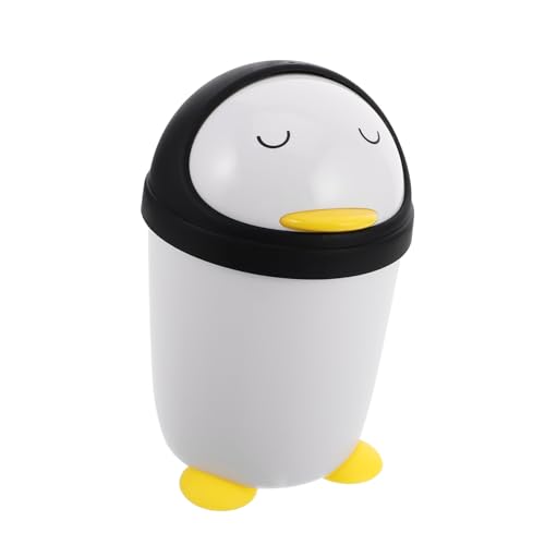 BESTYASH Mini Desktop mülleimer Pinguinform Klein Plastik Papierkorb mit Deckel für Kinderzimmer Büro Küche Einfach zu Reinigen Abfalleimer BESTYASH Mini Desktop mülleimer Pinguinform Klein Plastik Papierkorb mit Deckel für Kinderzimmer Büro Küche Einfach zu Reinigen Abfalleimer von BESTYASH