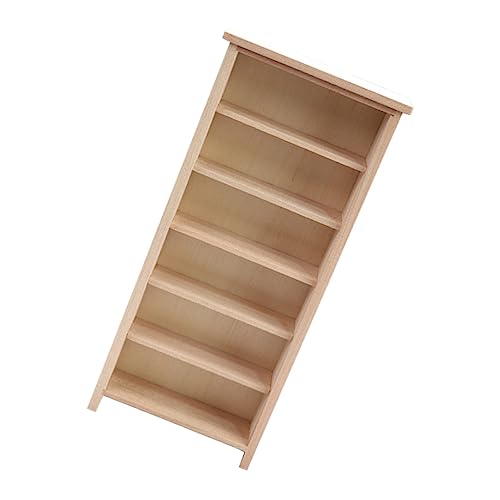BESTYASH Mini Holz Bücherregal Modell Puppenhaus Dekoration für Mini Möbel Zubehör Verschleißfest Schlafzimmer und Ankleidezimmer von BESTYASH