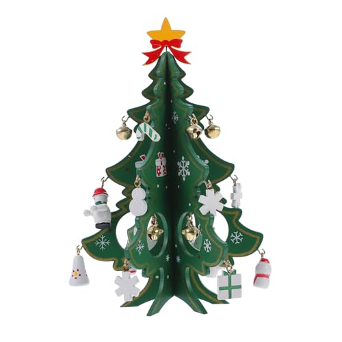 BESTYASH Mini Holz Weihnachtsbaum Tischdeko Langlebige Bunte Xmas Baum Dekoration Realistisch Gestalteter Mini Christbaum Festliche Wohnaccessoires von BESTYASH