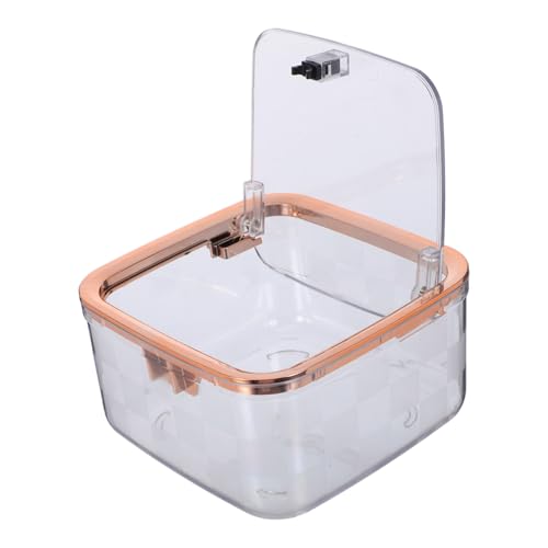 BESTYASH Mini Müllbehälter Transparent mit Deckel Kleiner Kunststoff Abfalleimer für Schreibtisch und Büro Platzsparender Desktop Mülleimer für Schlafzimmer Wohnzimmer Vielseitig Nutzbar von BESTYASH