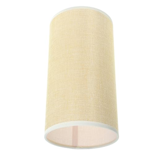 BESTYASH Moderner Runder Lampenschirm Lampenfassung Leinwand Lampenabdeckung Dekorativer Lampenschirm für Tisch und Deckenlampen Ø Hellbeige Leinen Ersatzlampenschirm für Innenbereich von BESTYASH
